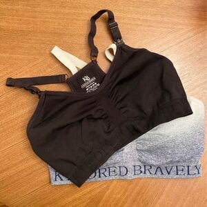 Bundle of 2 Sublime Nursing Sports Bras – Size Medium-Busty (Black & Gray)